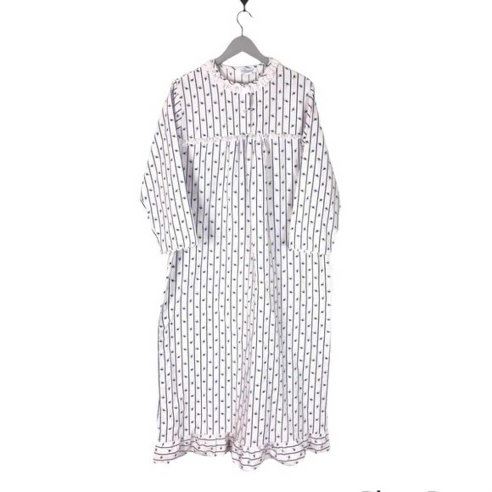 Vintage flannel‎ nightgown warm full length Grandma large